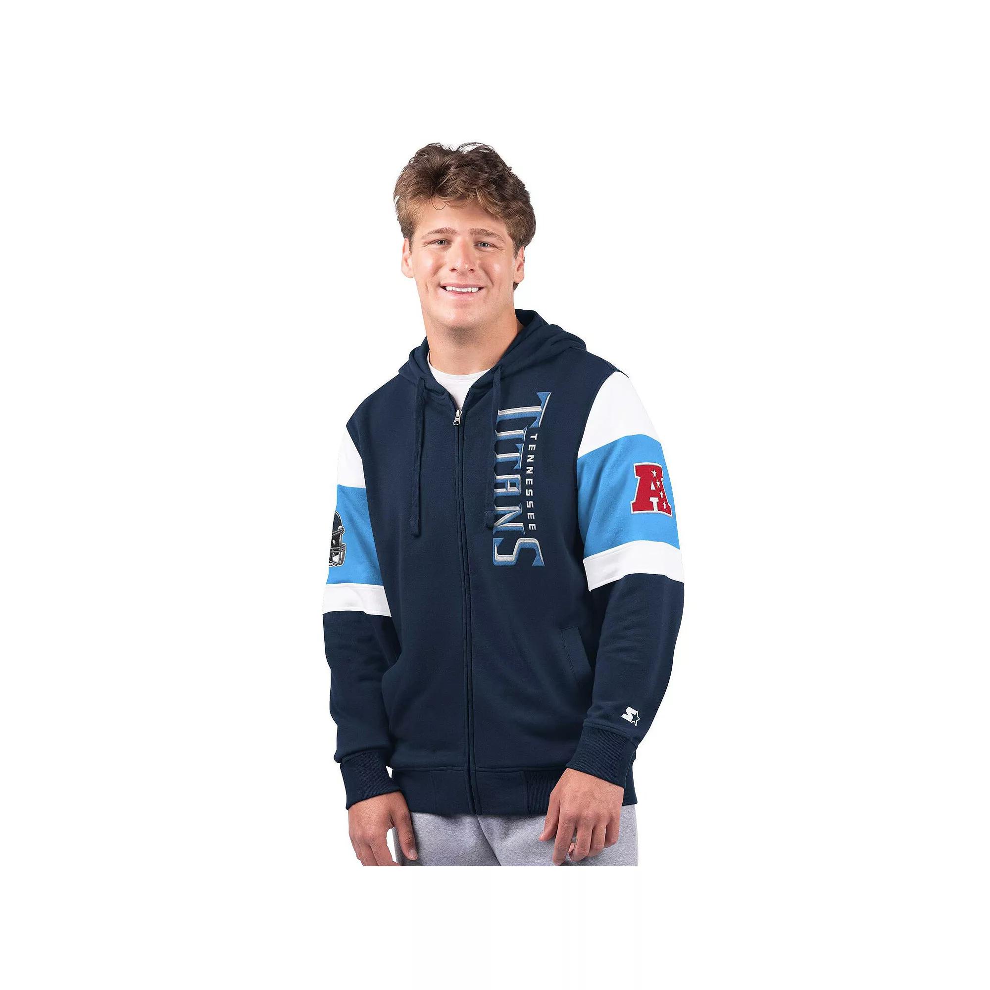 Men's Starter Navy Tennessee Titans Extreme Full-Zip Hoodie, Size: XL, Blue Product Image