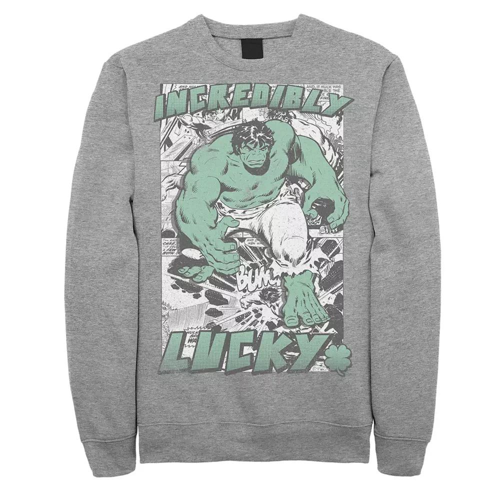 Men's Marvel Hulk Incredibly Lucky St. Patrick's Sweatshirt,  Product Image