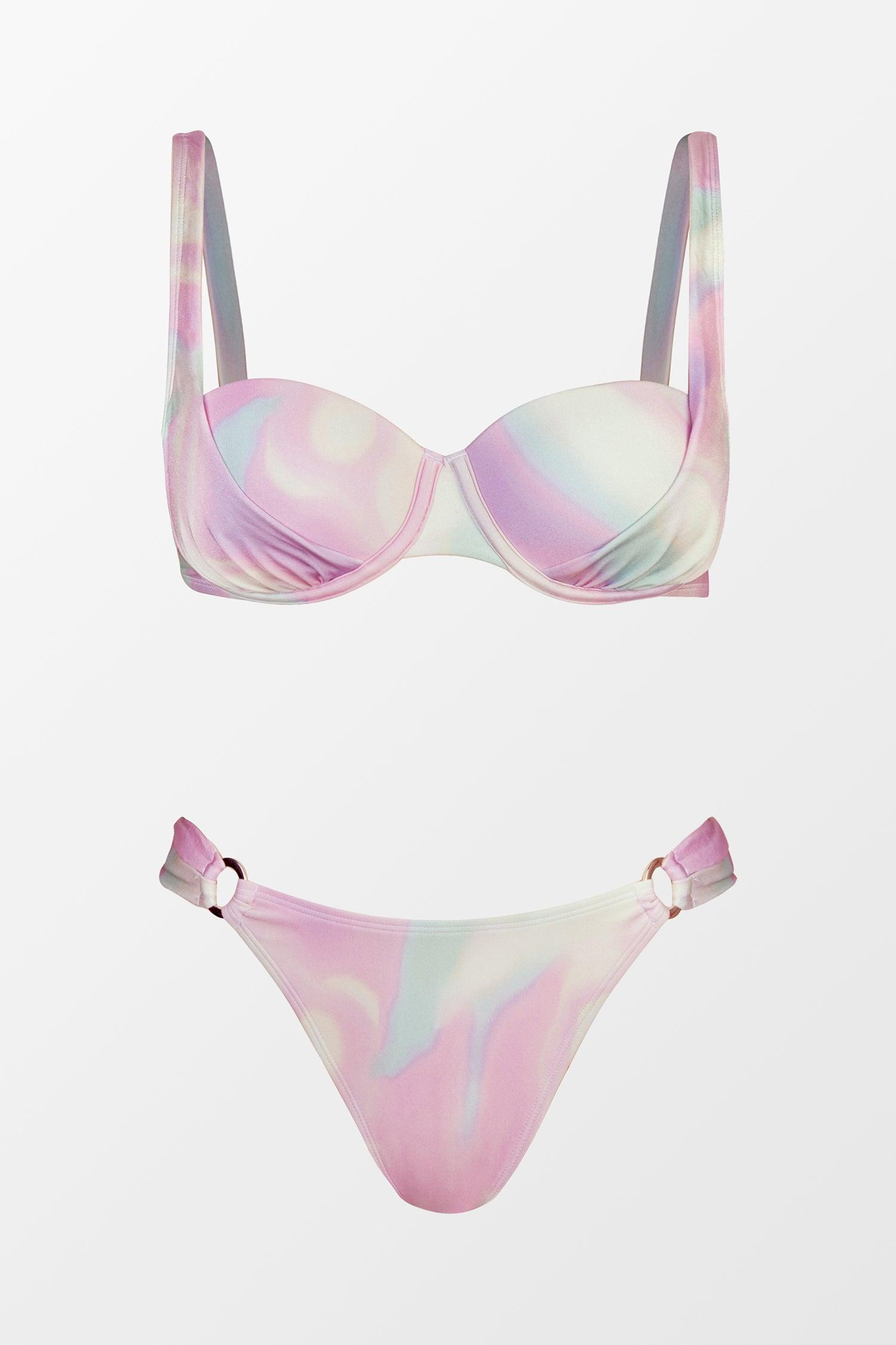 X STASSIE Abstract Abalone Molded Bra & O-Ring Bikini Set Product Image