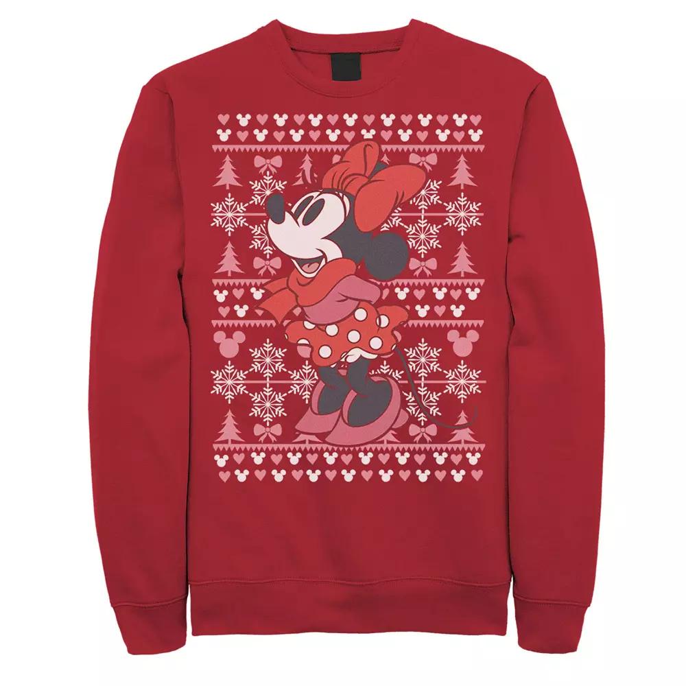 Disney's Minnie Mouse Men's Christmas Sweater Style Sweatshirt,  Product Image