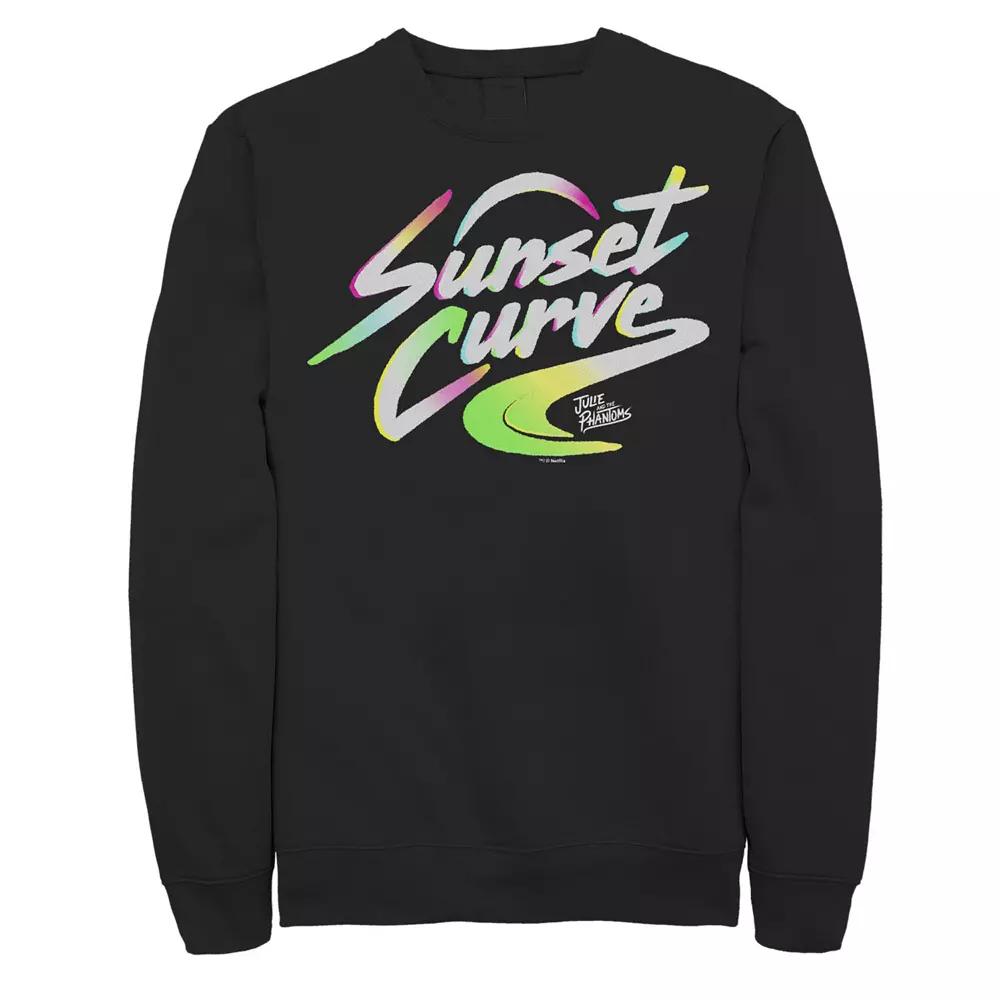 Men's Julie And The Phantoms Sunset Curve Logo Sweatshirt, Size: XXL, Black Product Image