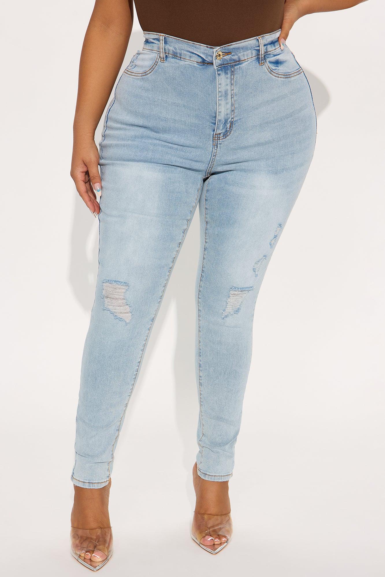 Simply Stunning Booty Lifting Ripped Skinny Jeans - Light Wash Product Image