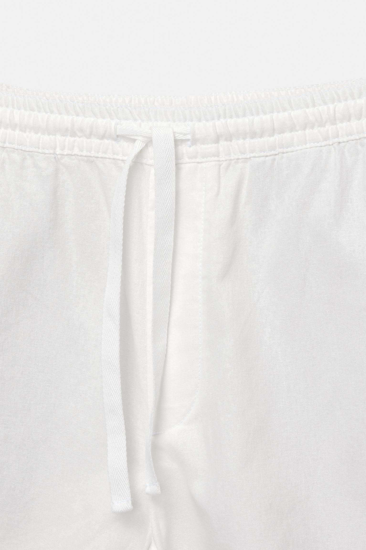 Linen blend jogger Bermuda shorts Product Image