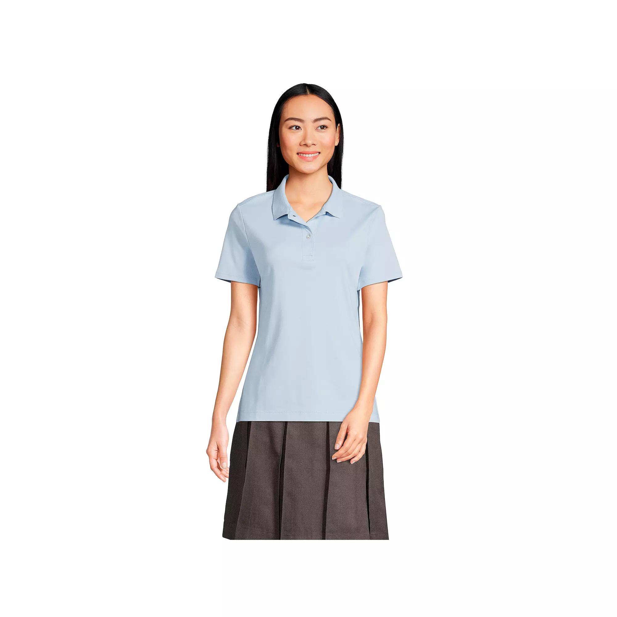 Women's Lands' End School Uniform Short Sleeve Interlock Polo Shirt,  Product Image