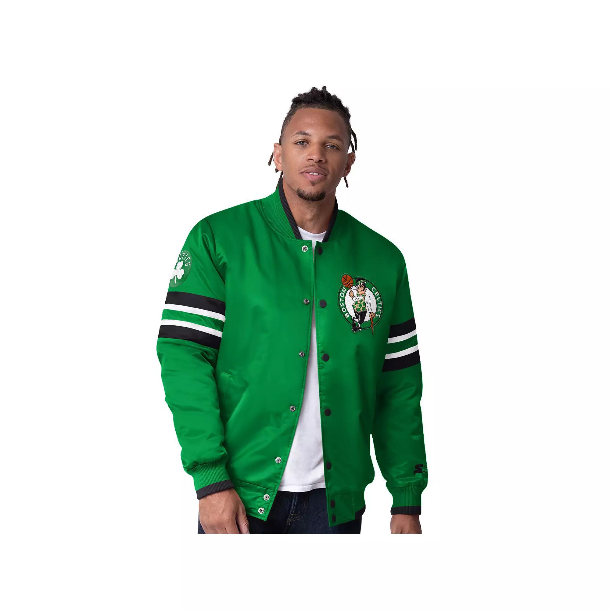 Men's Starter Kelly Green Boston Celtics Scout I Full-Snap Varsity Jacket,  Product Image