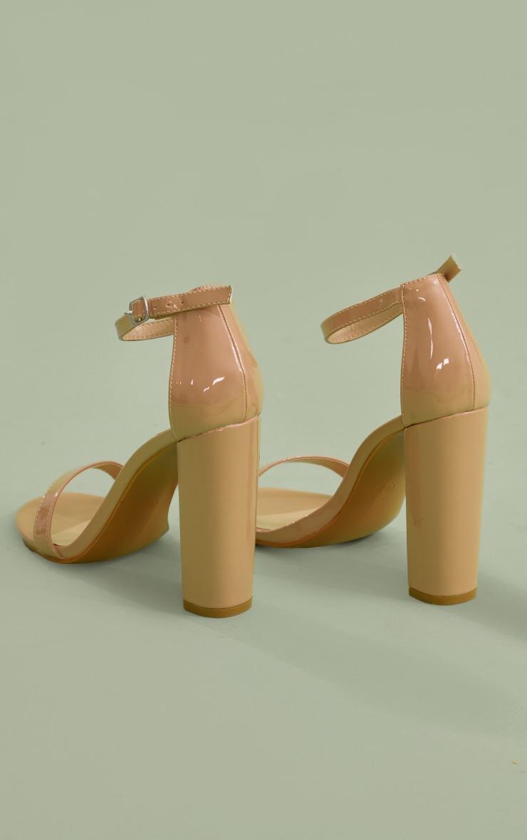 May Nude Patent Block Heeled Sandals Product Image