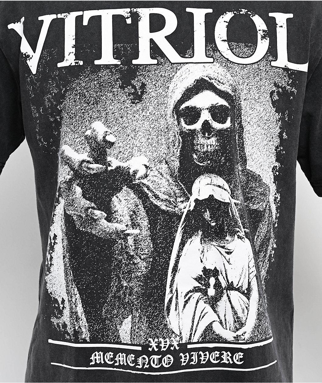 Vitriol Memento Vivere Black Wash T-Shirt Product Image