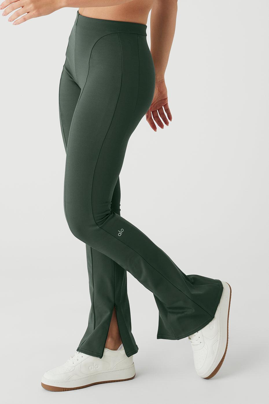 ALO | High-Waist Zip It Flare Legging Green Product Image