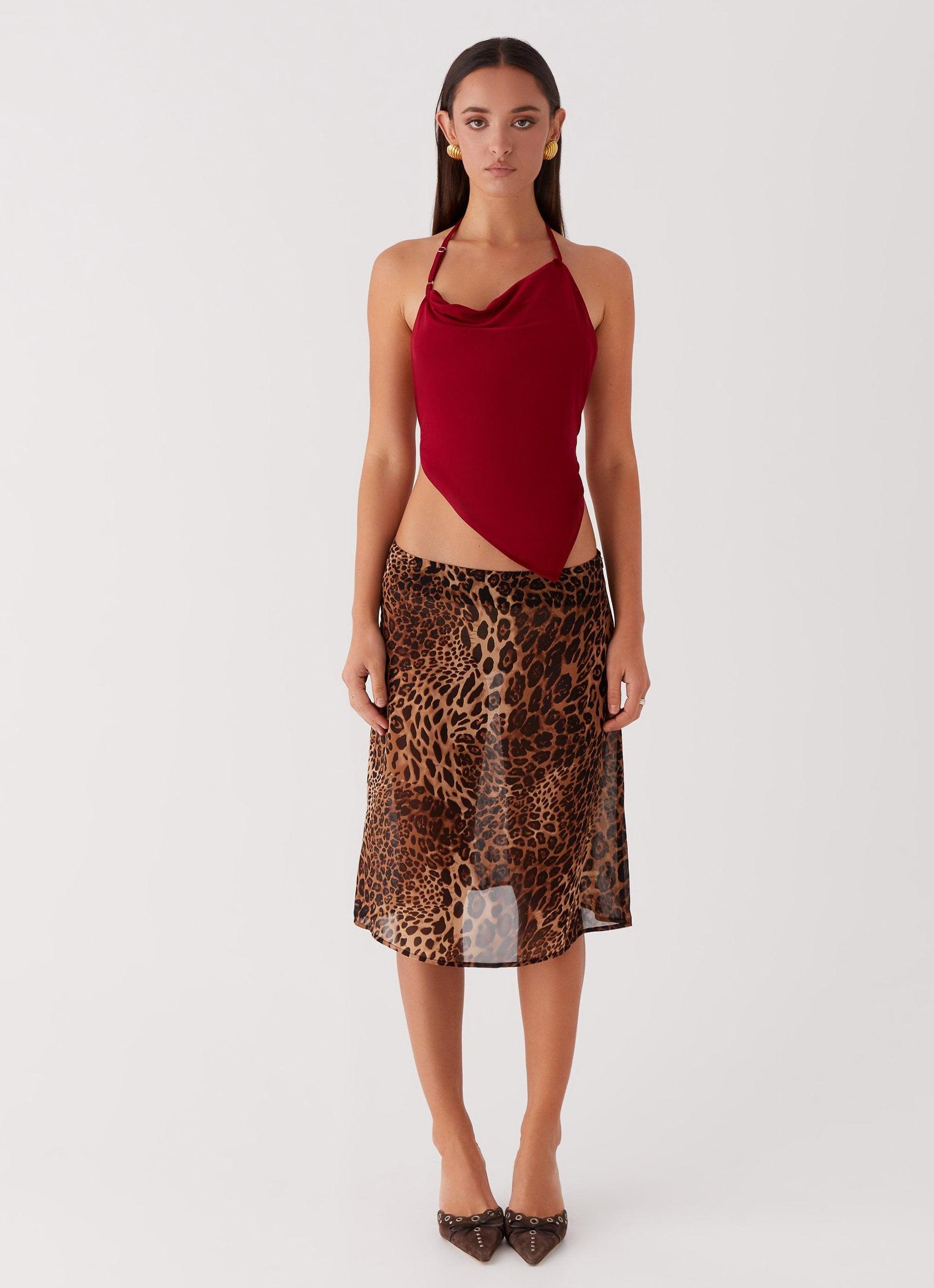 Caley Lee Asymmetric Top - Red Product Image