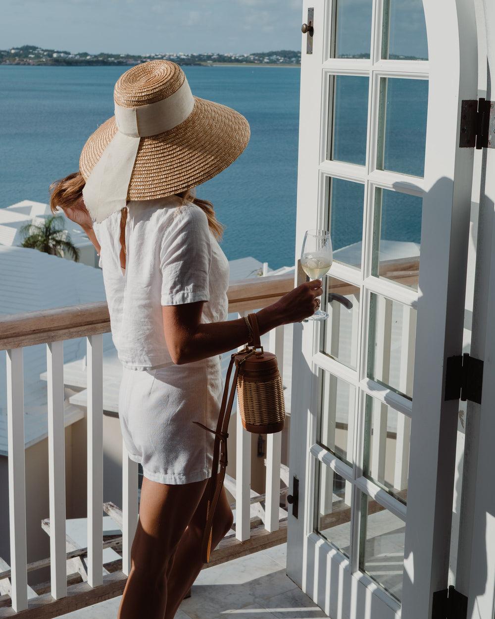 The Jetset White Linen Cropped Top Product Image