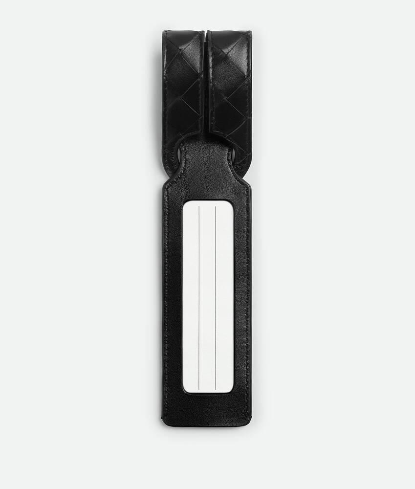 Men's Intrecciato Long Tag Holder in Black Product Image
