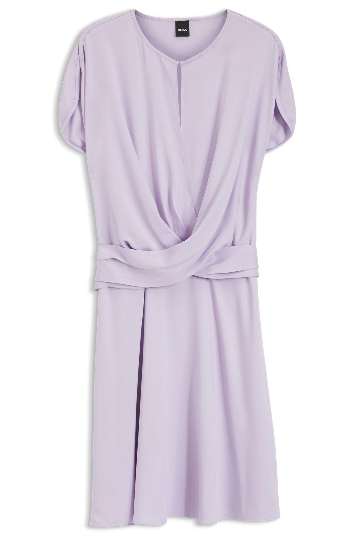 Keyhole-neckline dress with wrap detail Product Image
