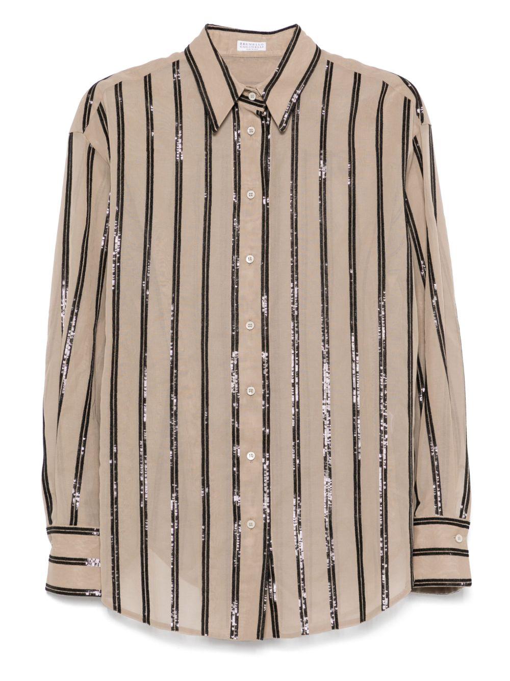 sequin-stripes shirt Product Image