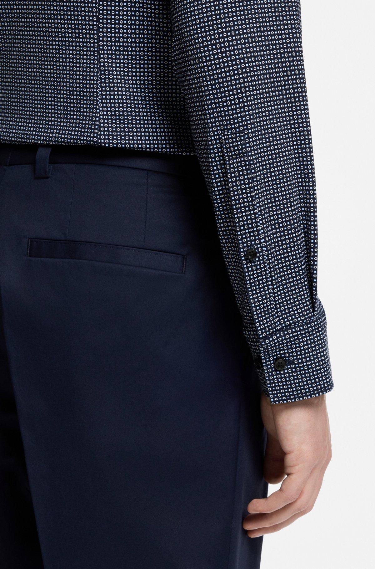 Printed slim-fit shirt in stretch jersey Product Image