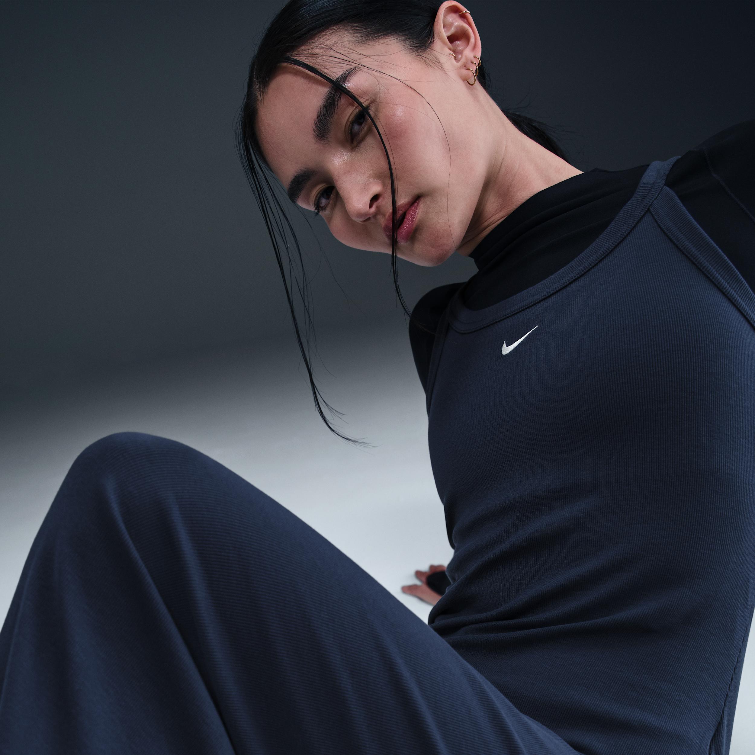 Womens Nike Sportswear Chill Knit Tight Mini-Rib Tank Top Dress | HJ0710-410 Product Image