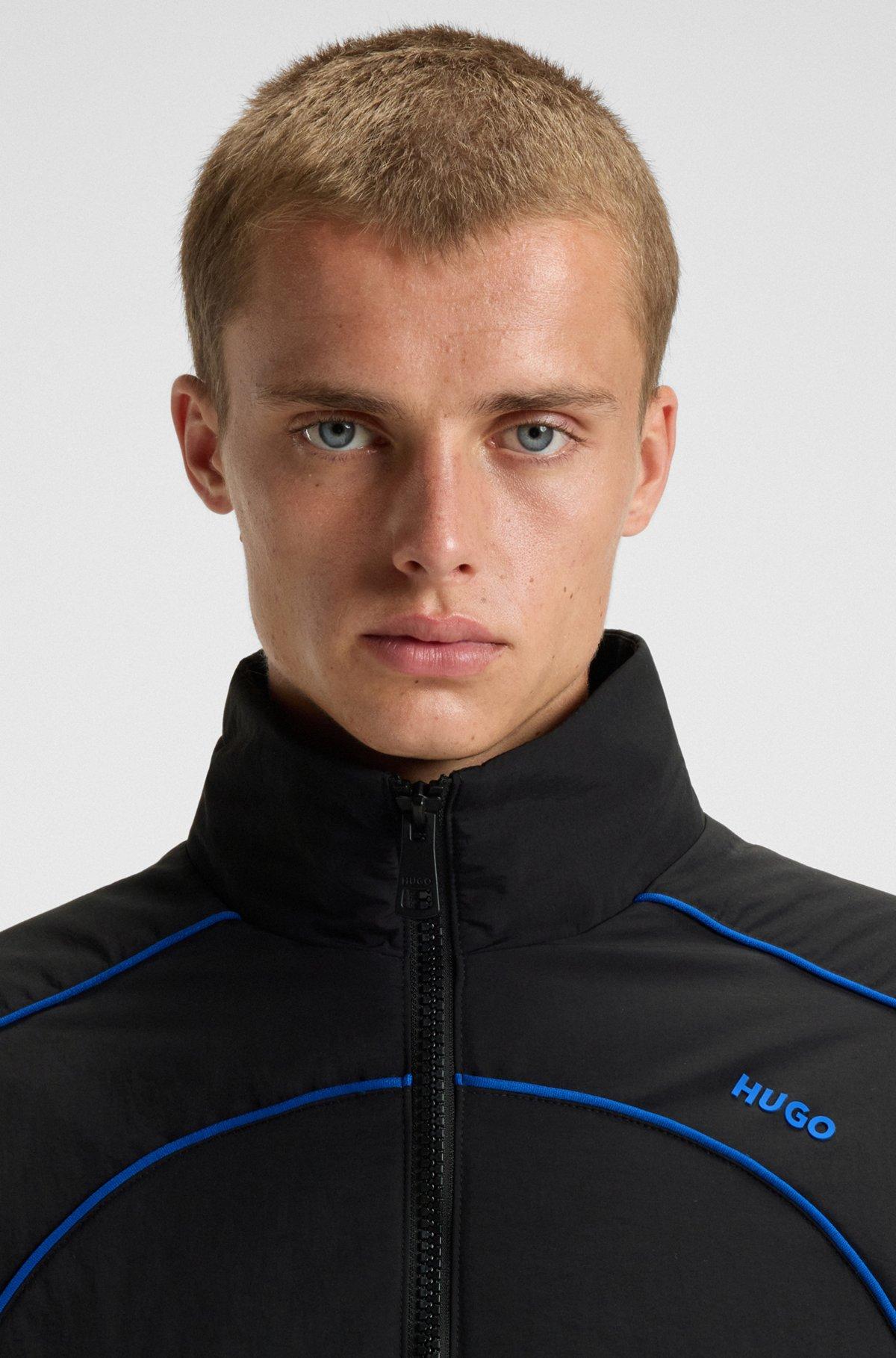 Water-repellent half-zip jacket with contrast piping Product Image