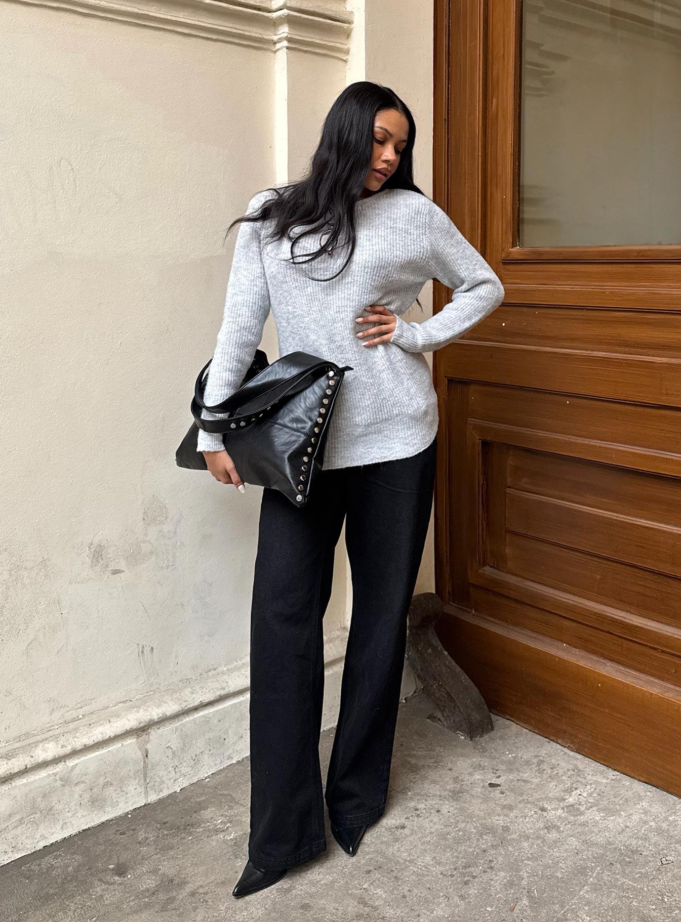 Everlong Mid Rise Straight Leg Jeans Mid Black Wash Product Image