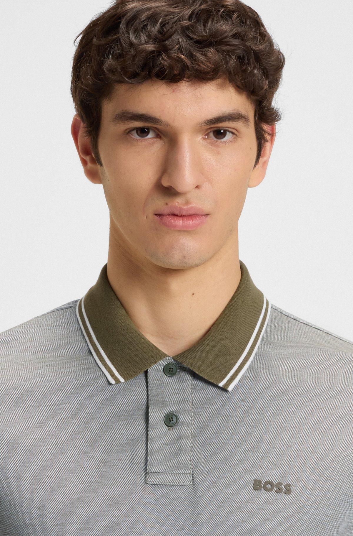 BOSS - Relaxed-fit polo shirt in Oxford-piqué cotton - Light Green Product Image
