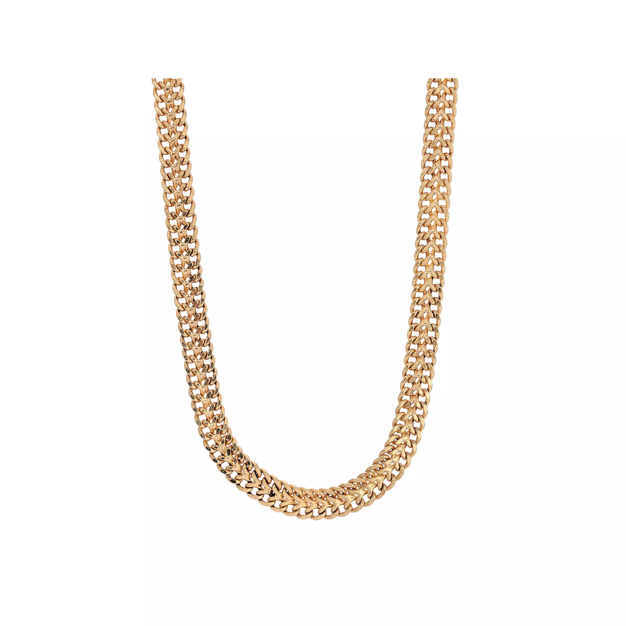1928 Gold Tone Wide Link Necklace, Womens Yellow Product Image