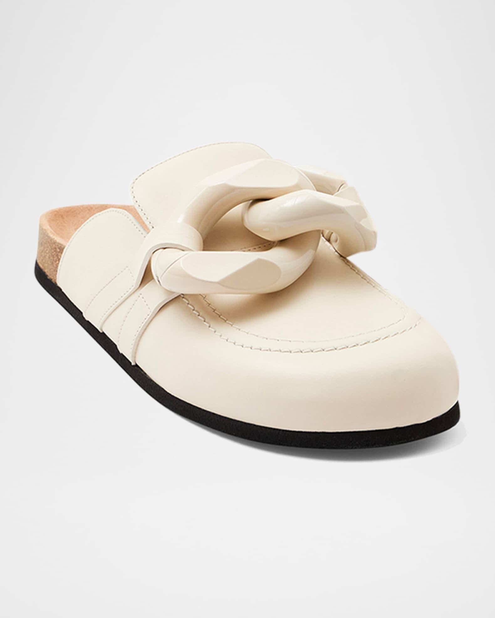 Chunky Chain Leather Loafer Mules Product Image