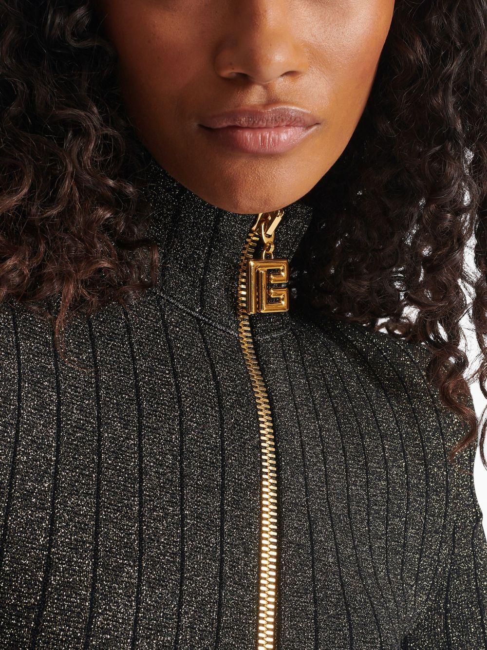 lurex-knit zipped minidress Product Image