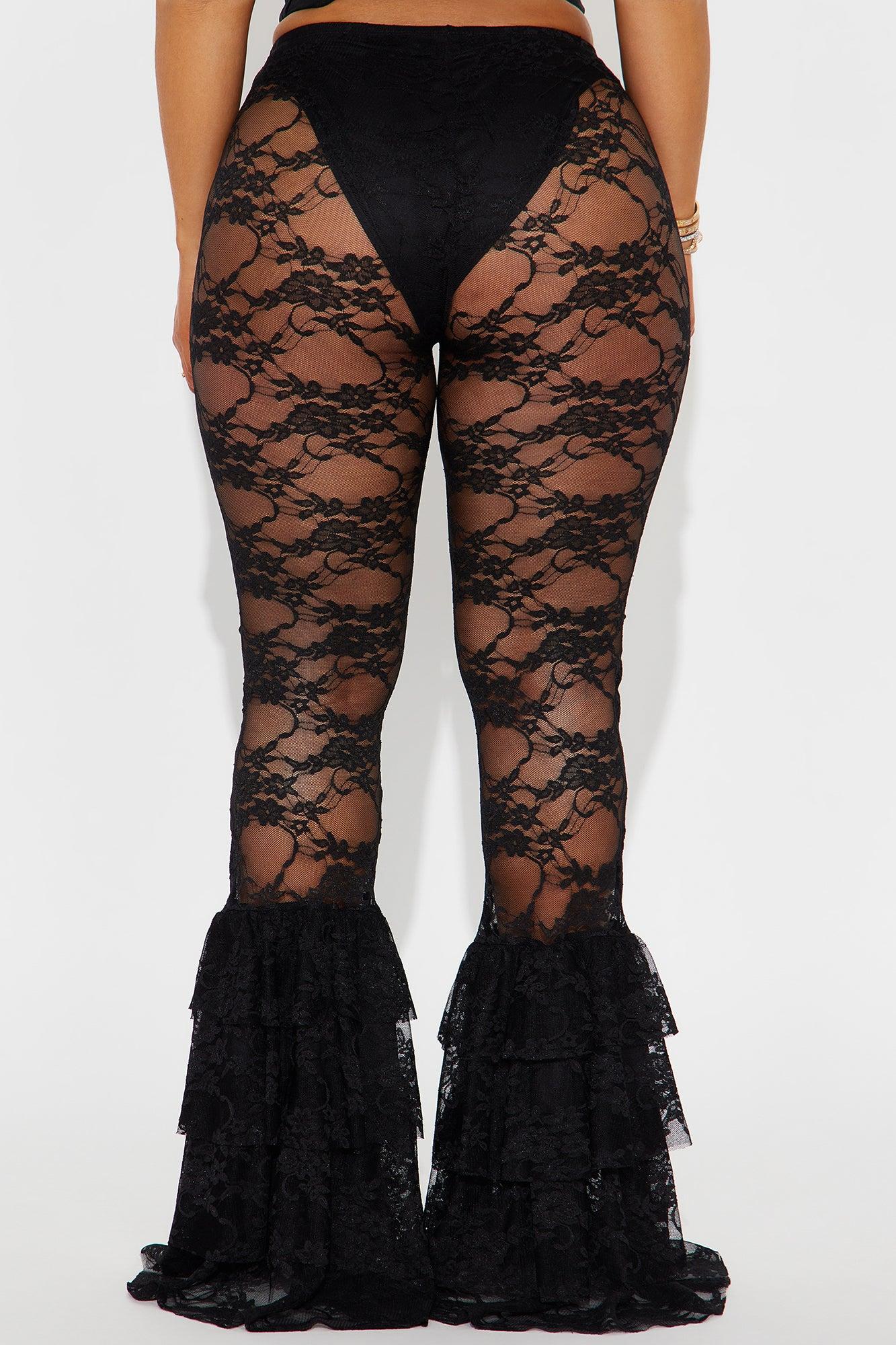 My Kind Of Fun Lace Flare Pant - Black Product Image