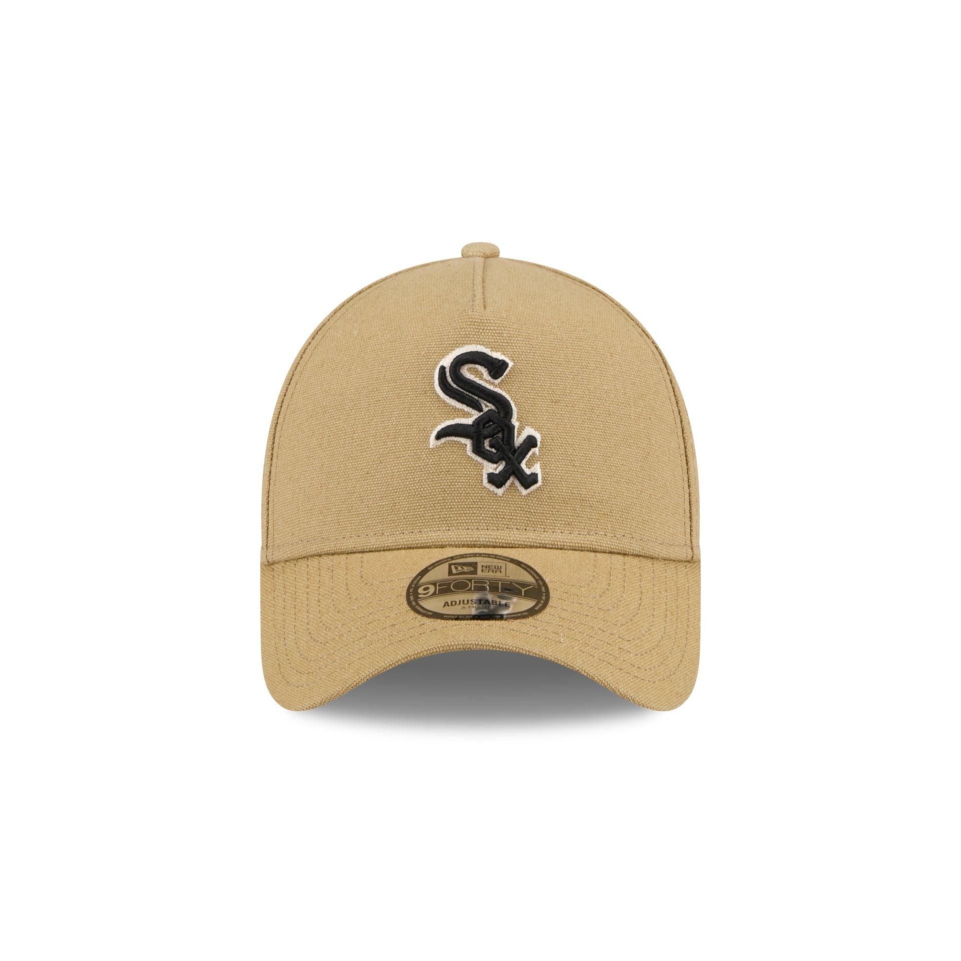 Chicago White Sox Logo Essentials Khaki 9FORTY A-Frame Snapback Hat Male Product Image