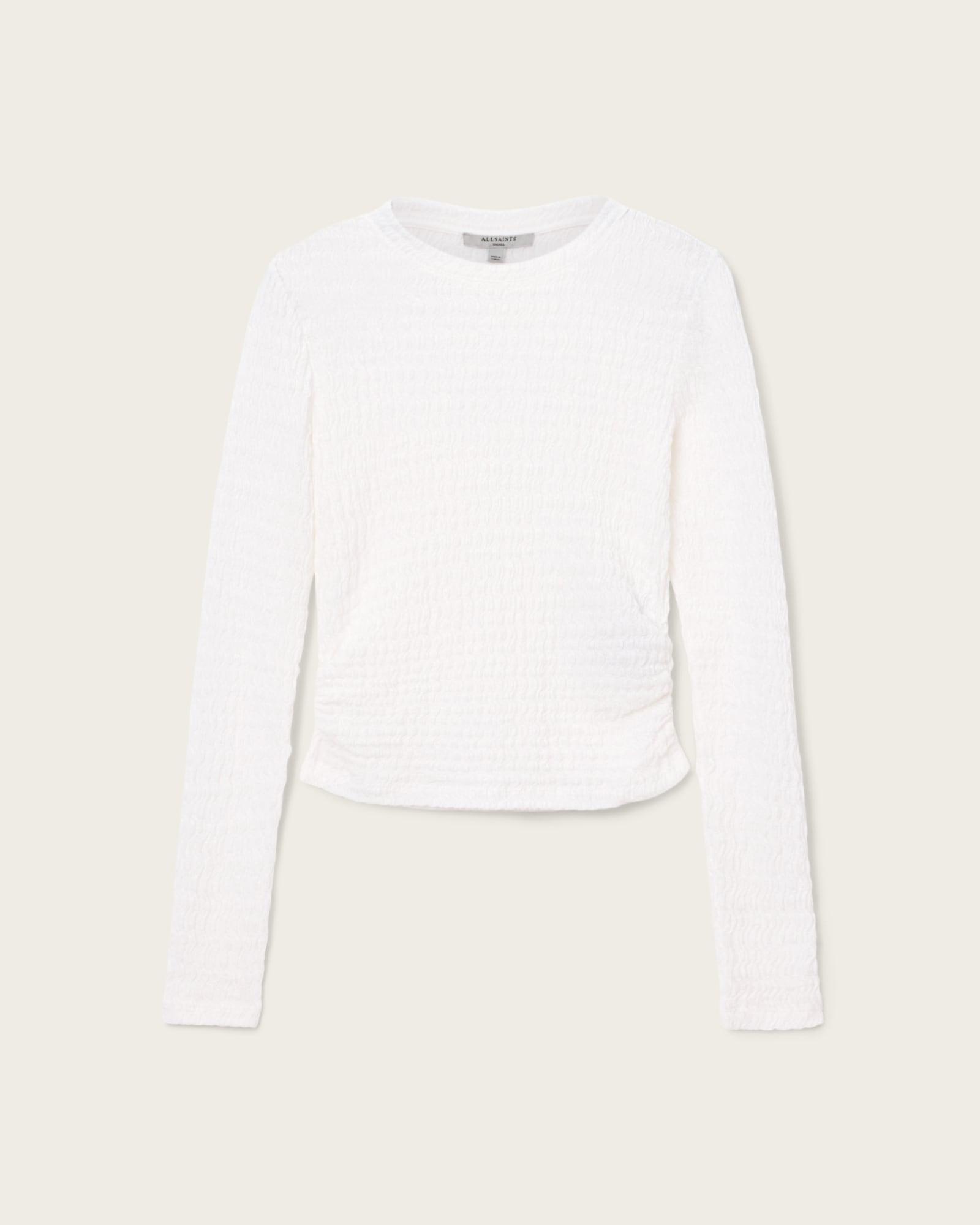 West Long Sleeve Top White | ALLSAINTS US Product Image