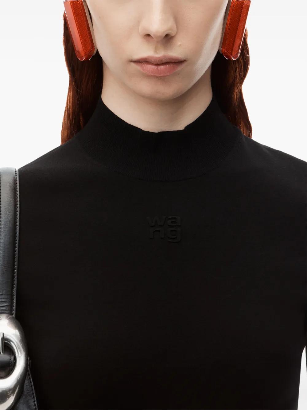 logo-embossed mock-neck dress Product Image