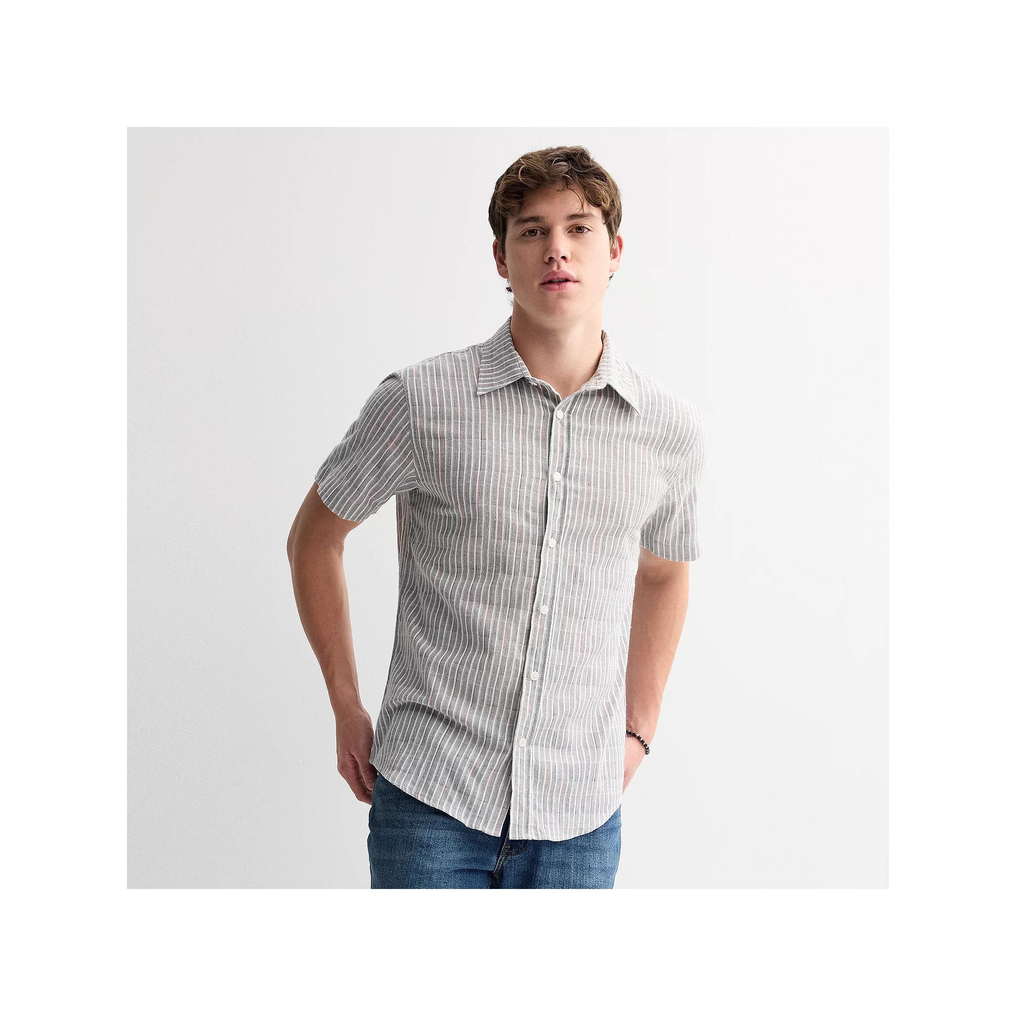Men's Ocean Current Button Down Shirt, Size: Medium, Gray Product Image