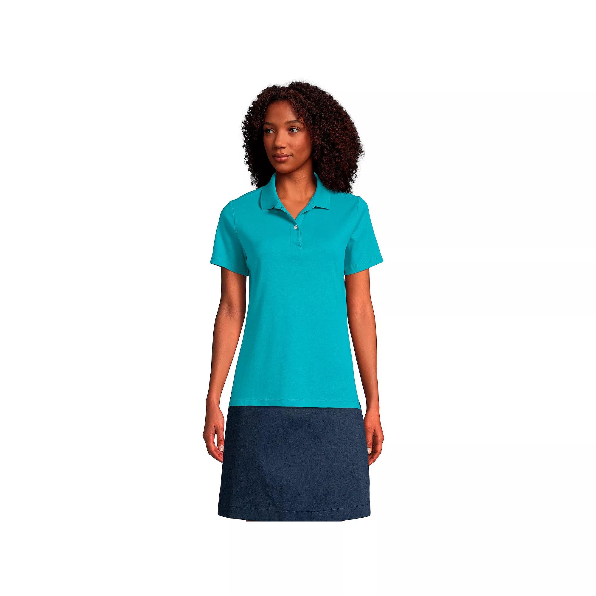 Women's Lands' End School Uniform Short Sleeve Interlock Polo Shirt,  Product Image