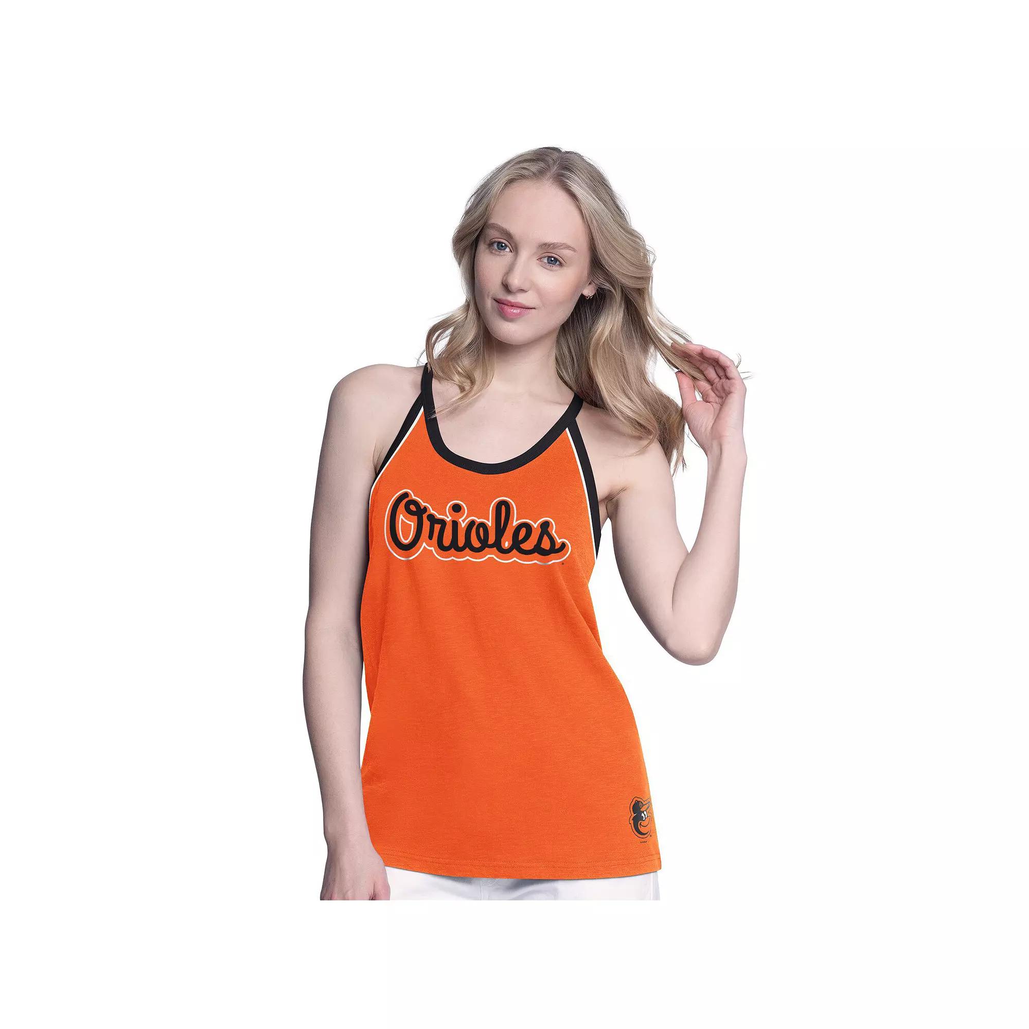 Women's G-III 4Her by Carl Banks Orange Philadelphia Flyers Curveball Racerback Tank Top,  Product Image
