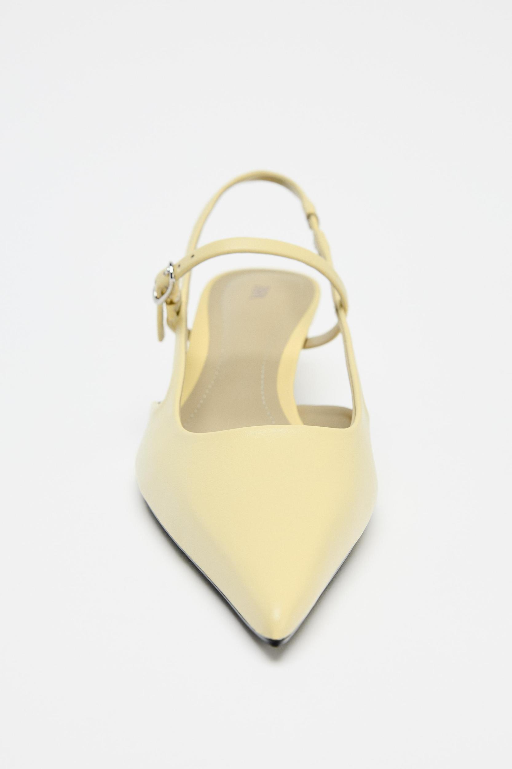 LEATHER KITTEN HEEL SLINGBACKS Product Image