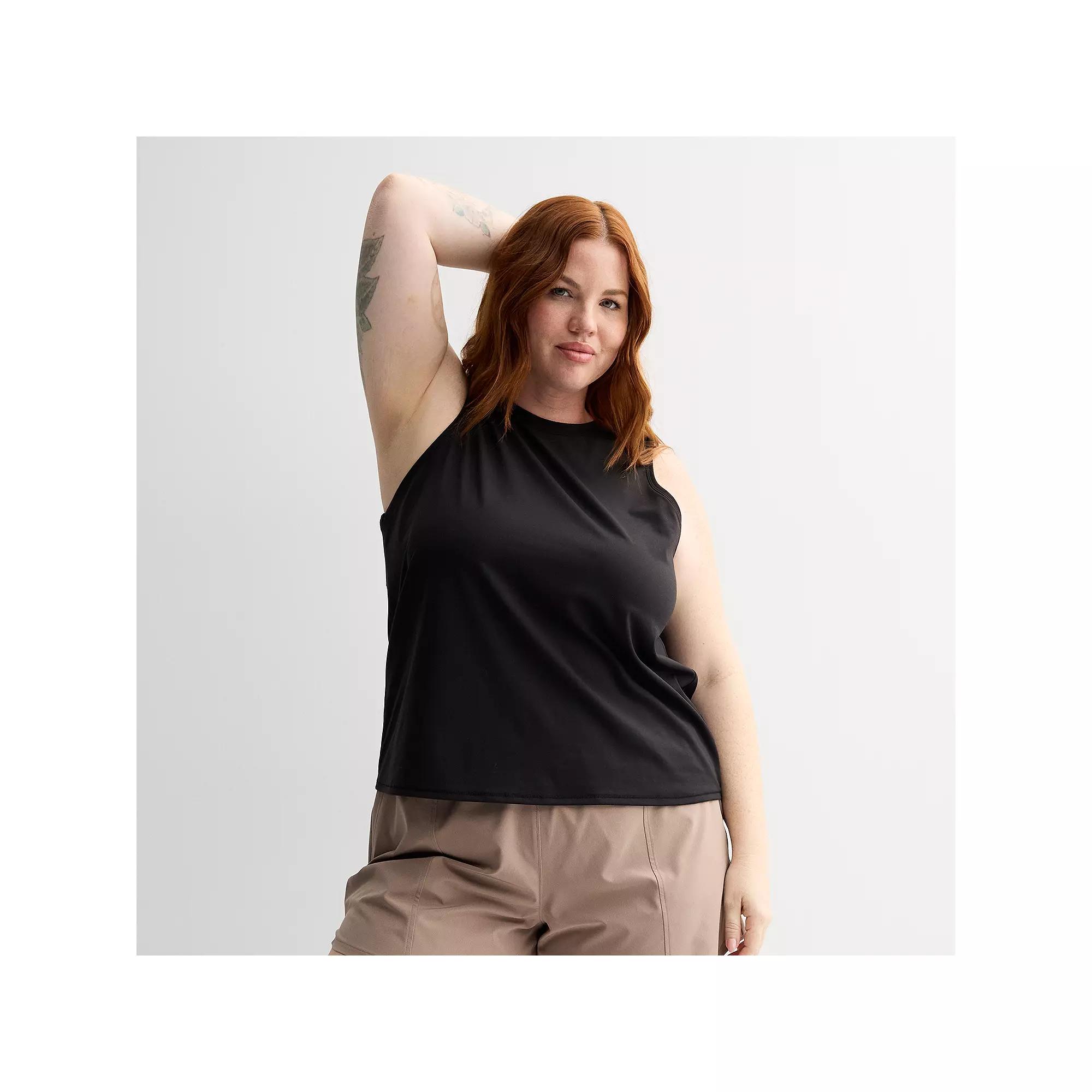 Plus Size Tek Gear® Essential Soft Tank Top, Women's, Size: 3XL, Mineral Black Product Image
