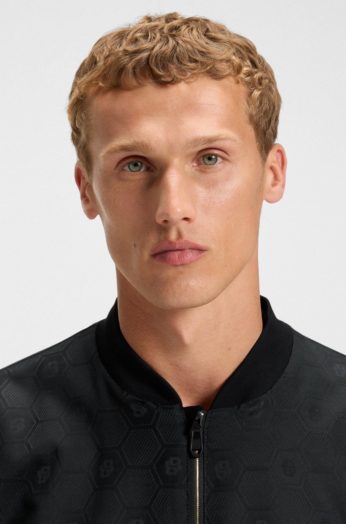 Water-repellent bomber jacket with Double B monogram jacquard Product Image