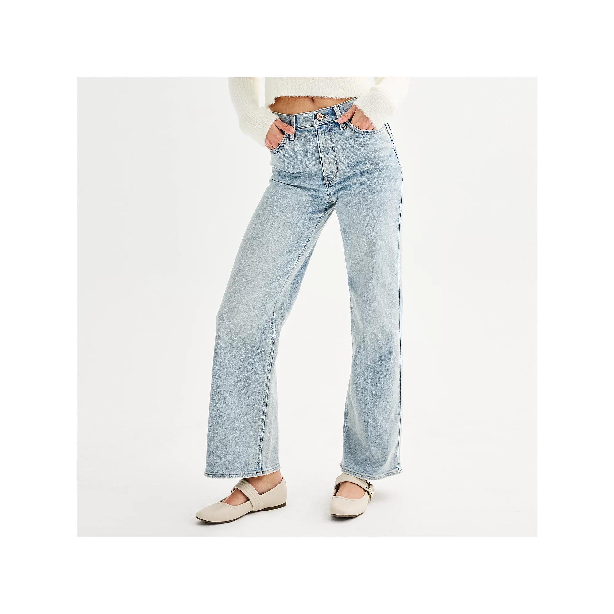 Juniors' SO® High-Rise Wide-Leg Jeans, Girl's, Size: 15, Light Product Image