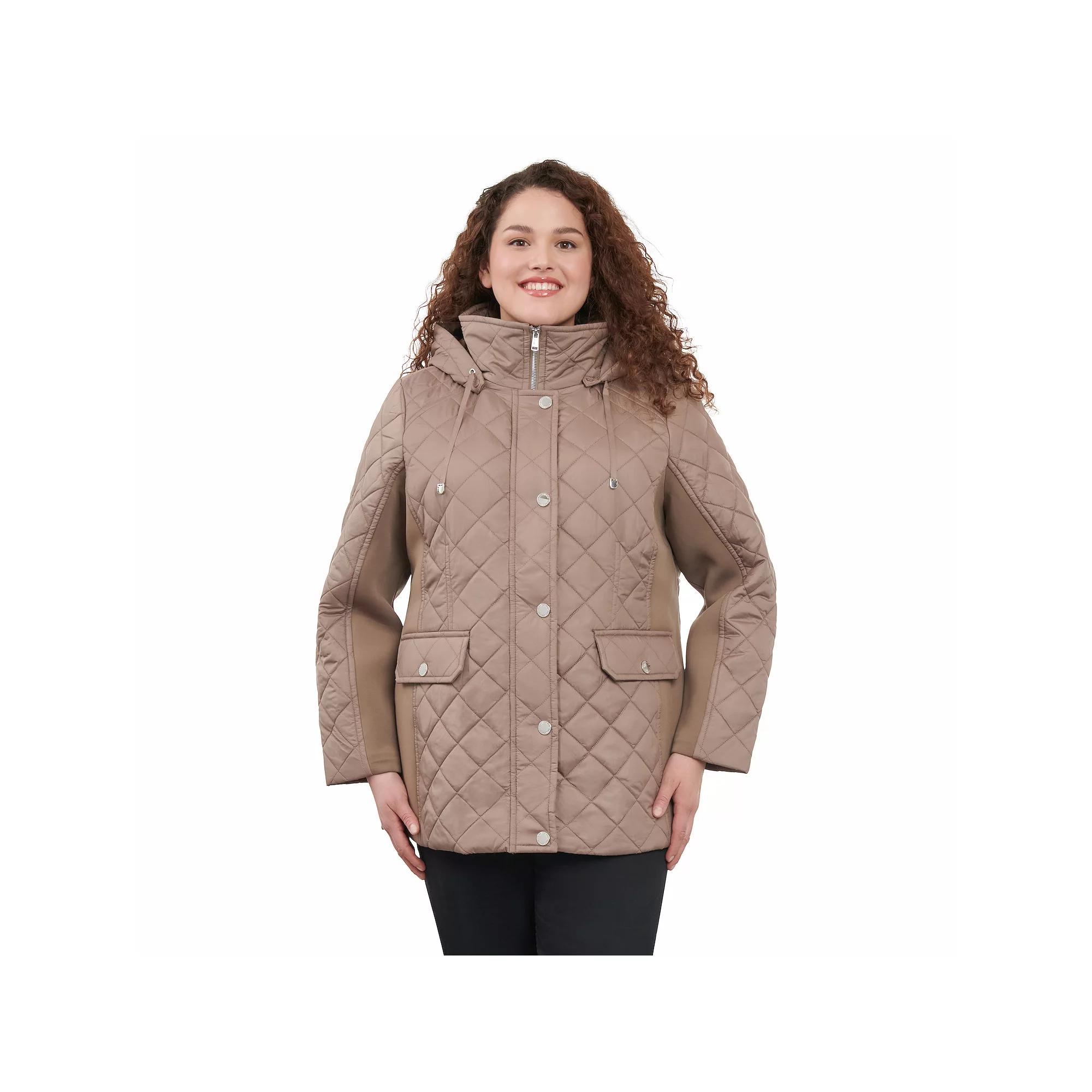 Plus Size London Fog Quilted Jacket, Women's, Size: 3XL, Black Product Image