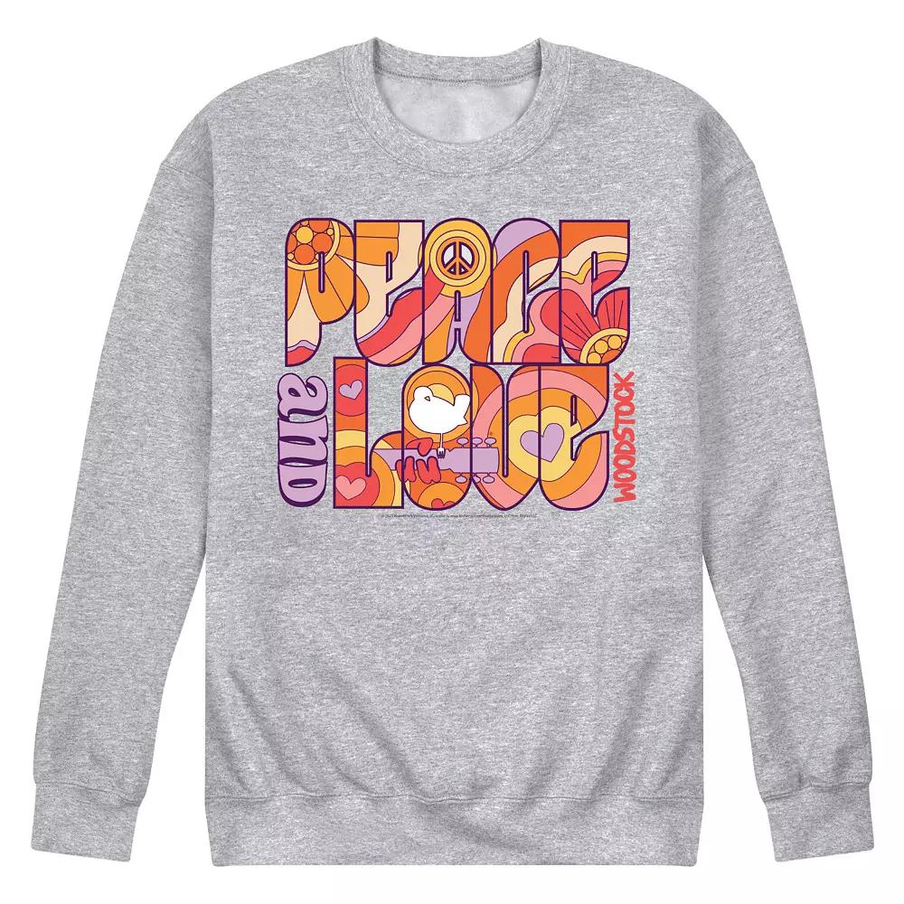 Men's Woodstock Peace And Love Graphic Fleece,  Product Image