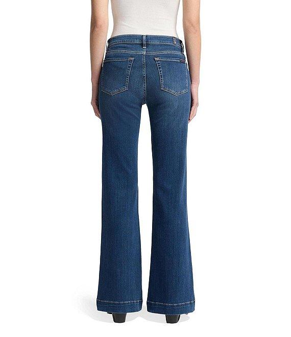 7 For All Mankind Dojo Tailorless Mid Rise Flared Leg Denim Jeans Product Image
