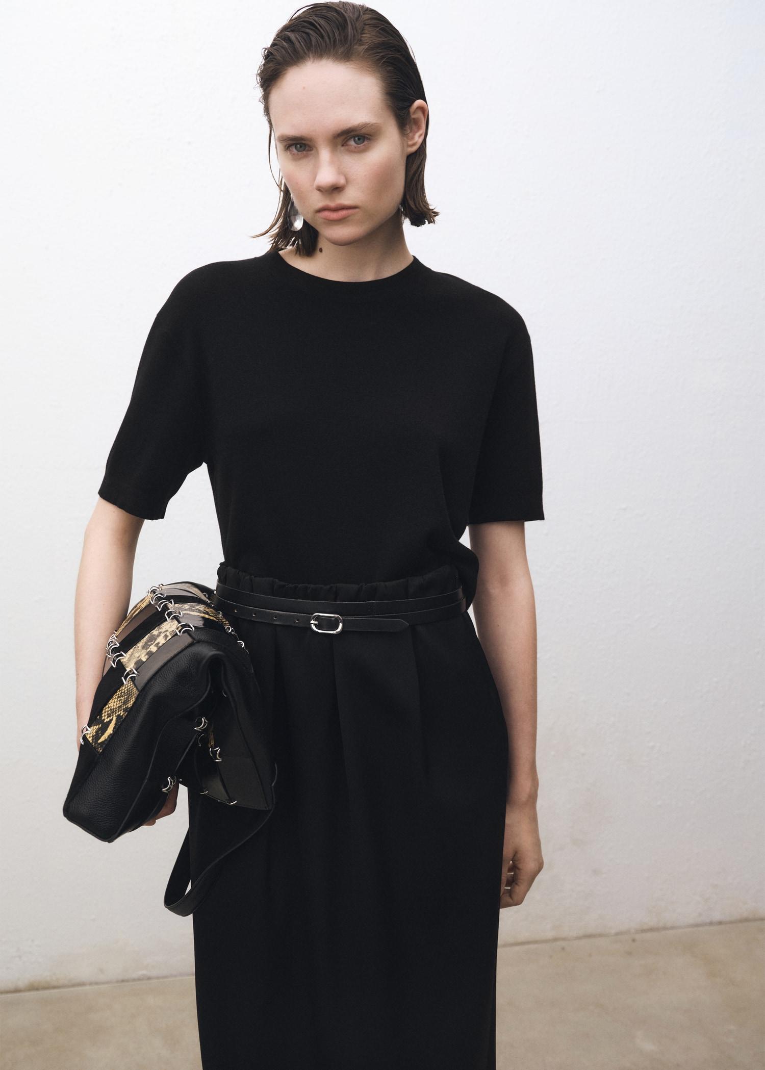 Short-sleeved wool-blend sweater - Women | MANGO USA Product Image