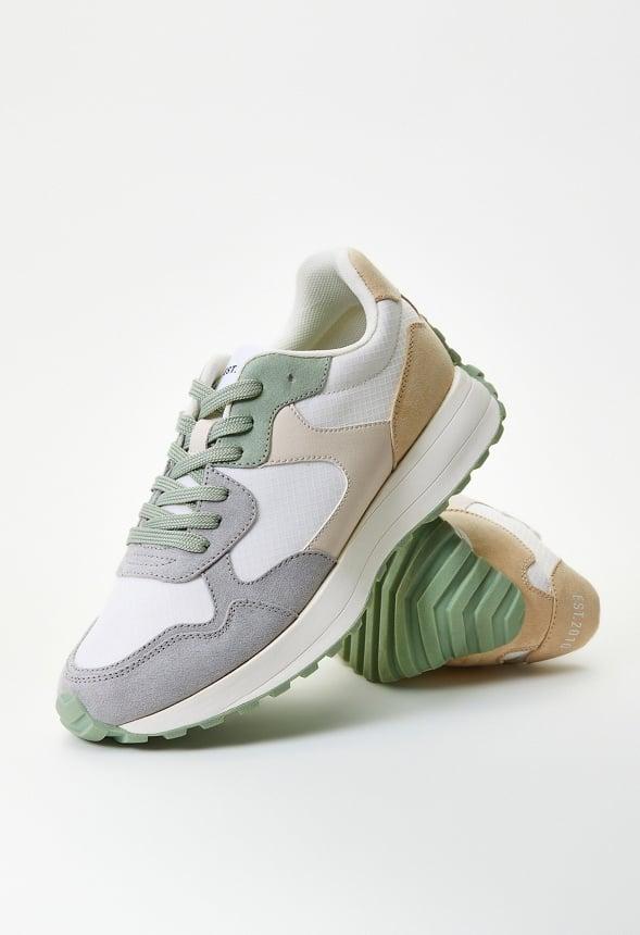 JustFab Margaux Platform Loafer Pump Womens Black/ White Size 8.5 Product Image