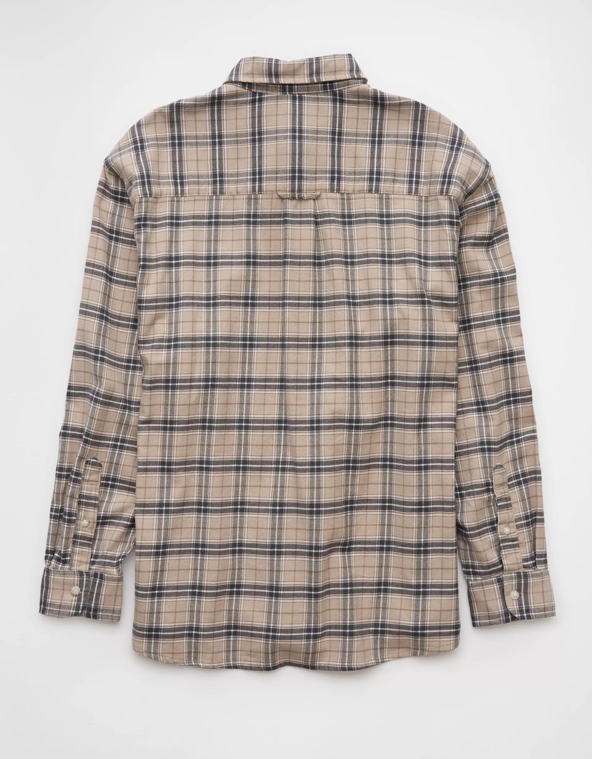 AE Everyday Plaid Flannel Button-Up Shirt Product Image