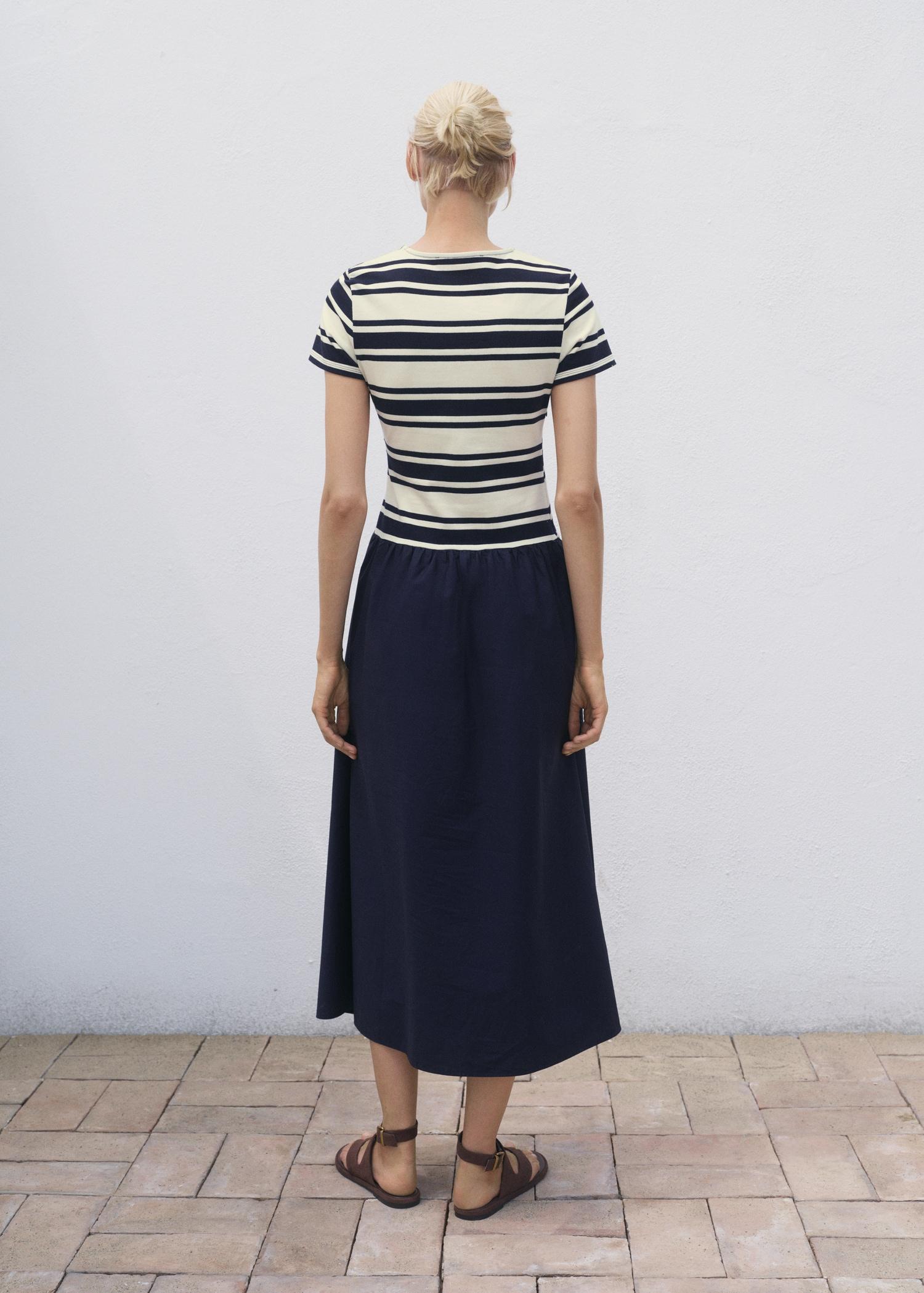 Mixed striped dress - Women | MANGO USA Product Image