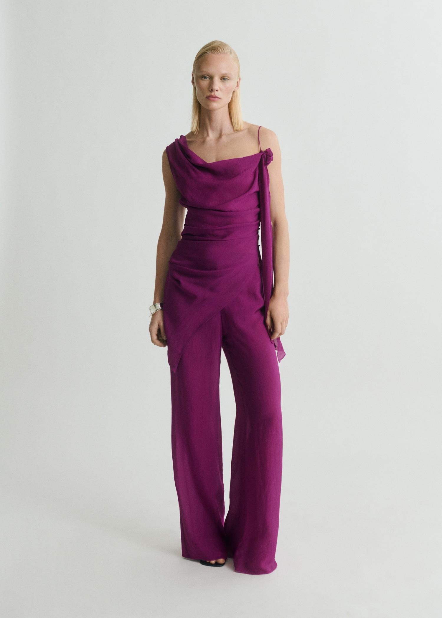 Flowy straight-fit pants - Women | MANGO USA Product Image