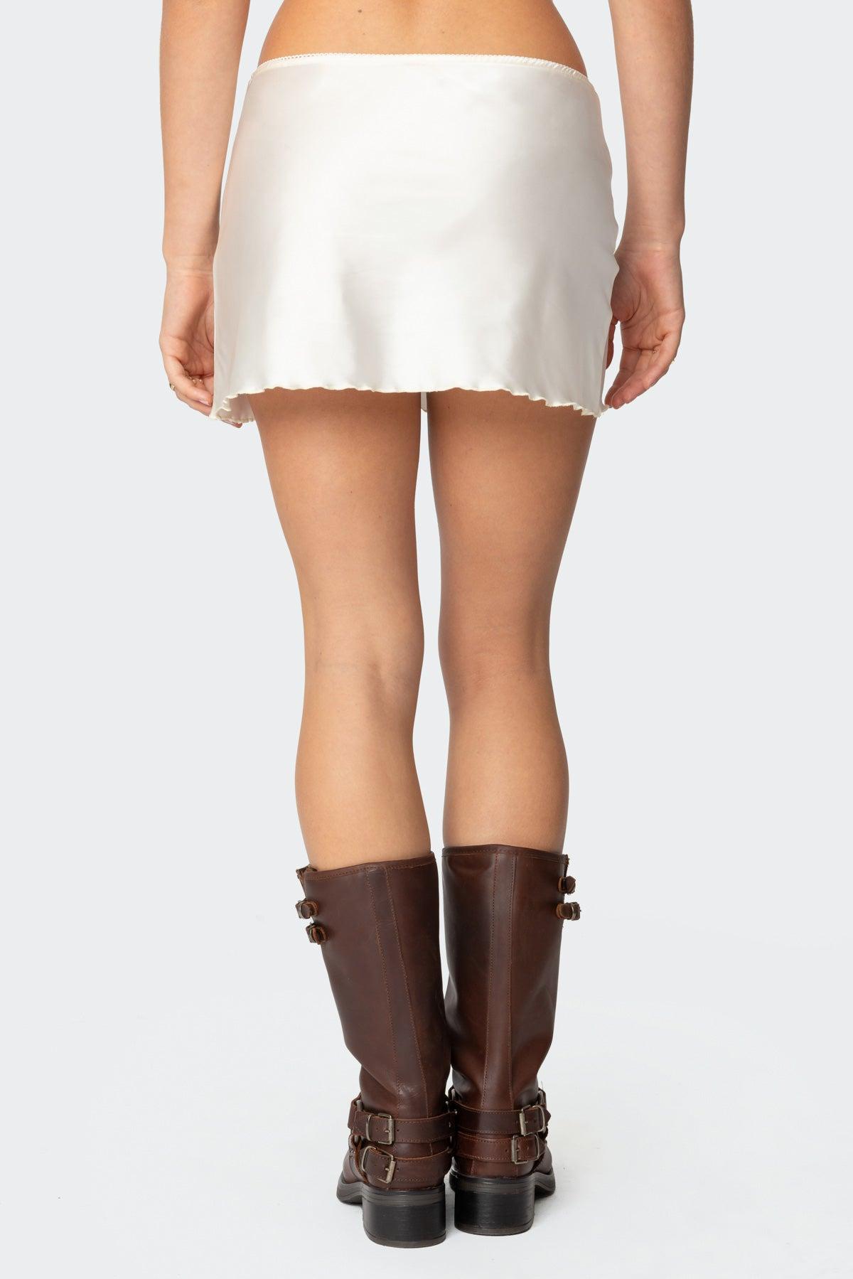 Bexley Bow Satin Effect Mini Skirt Product Image