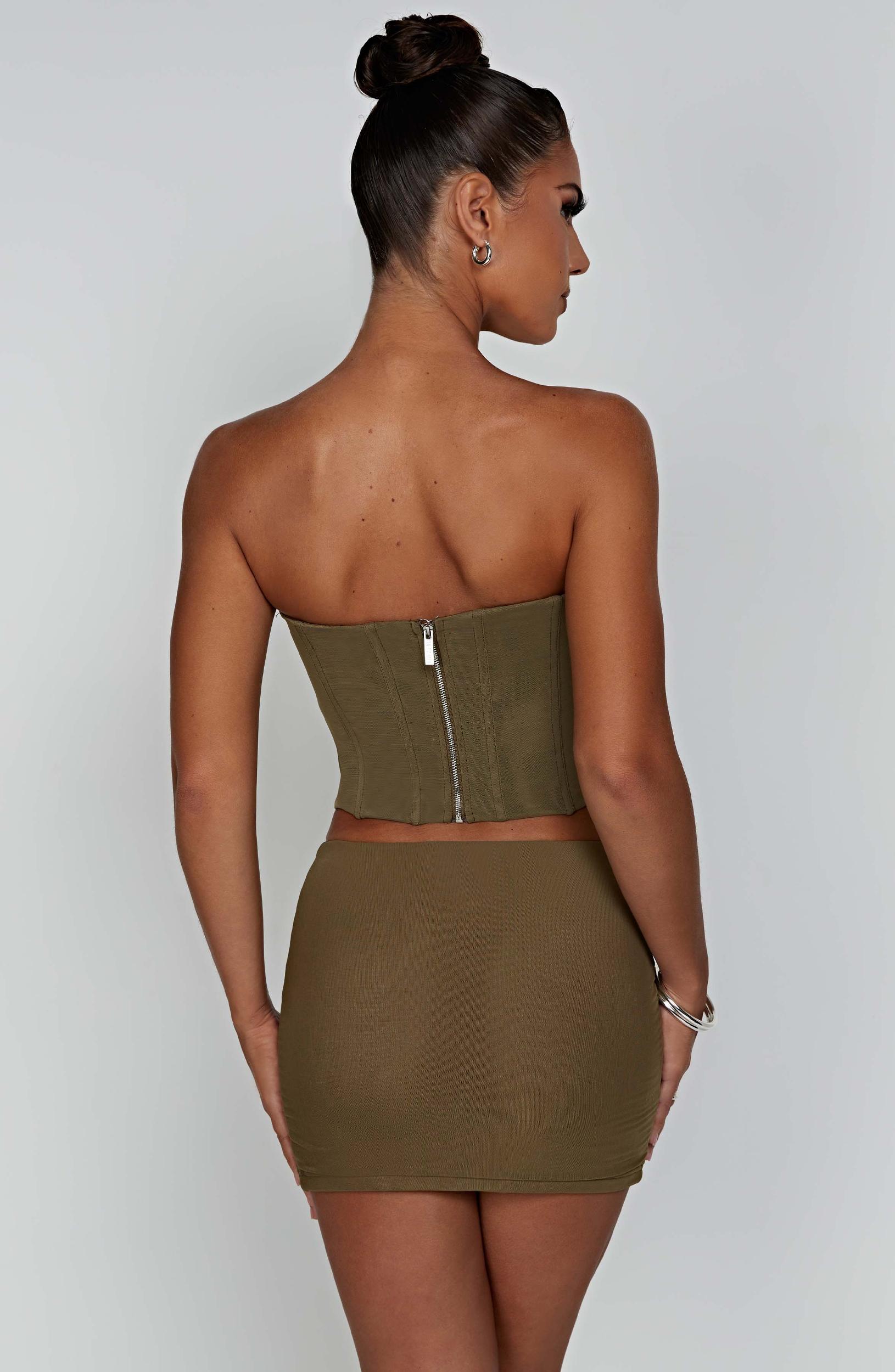 Alina Mini Skirt - Khaki Product Image