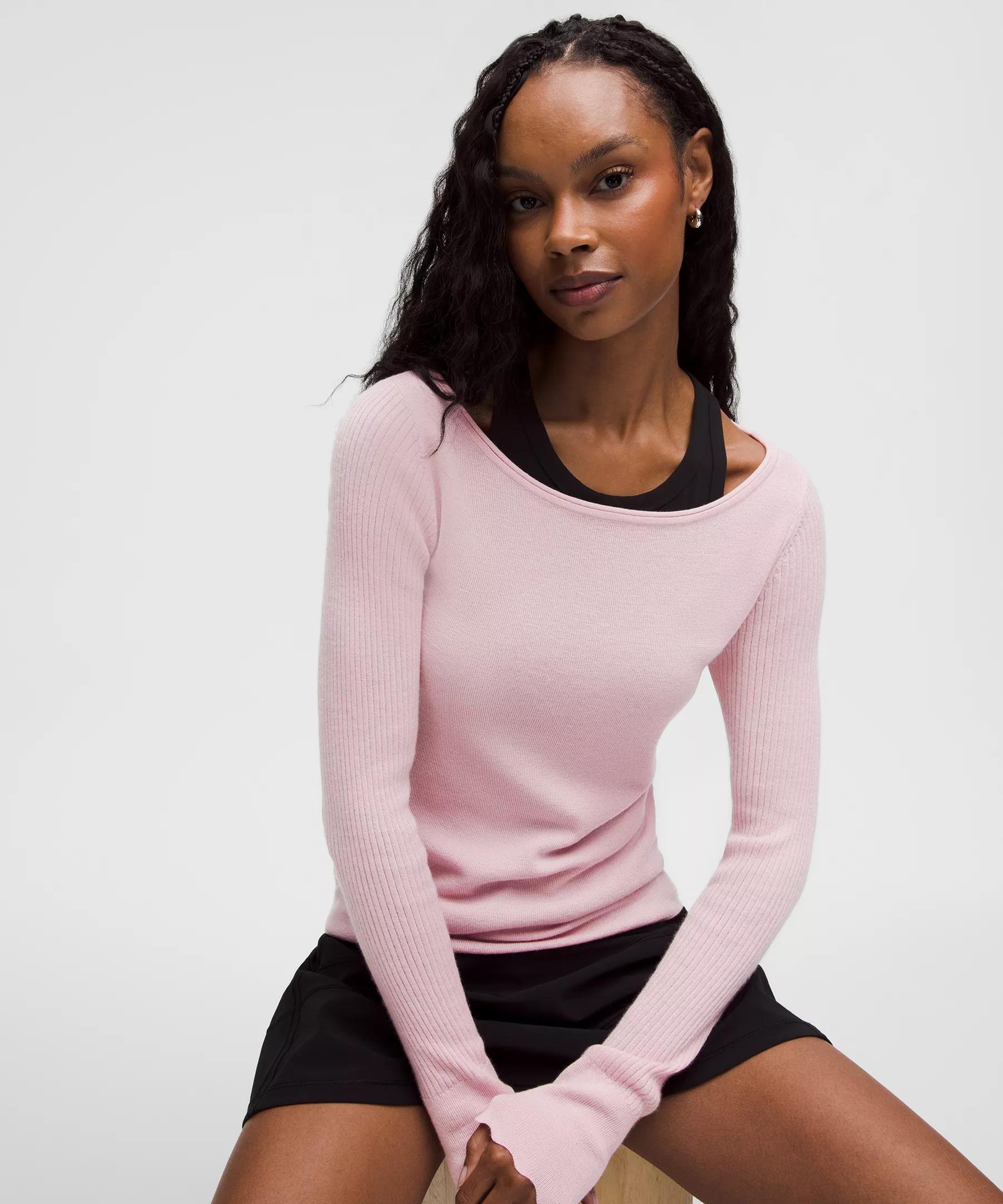 Cashmere Scalloped Cuff Crewneck Product Image
