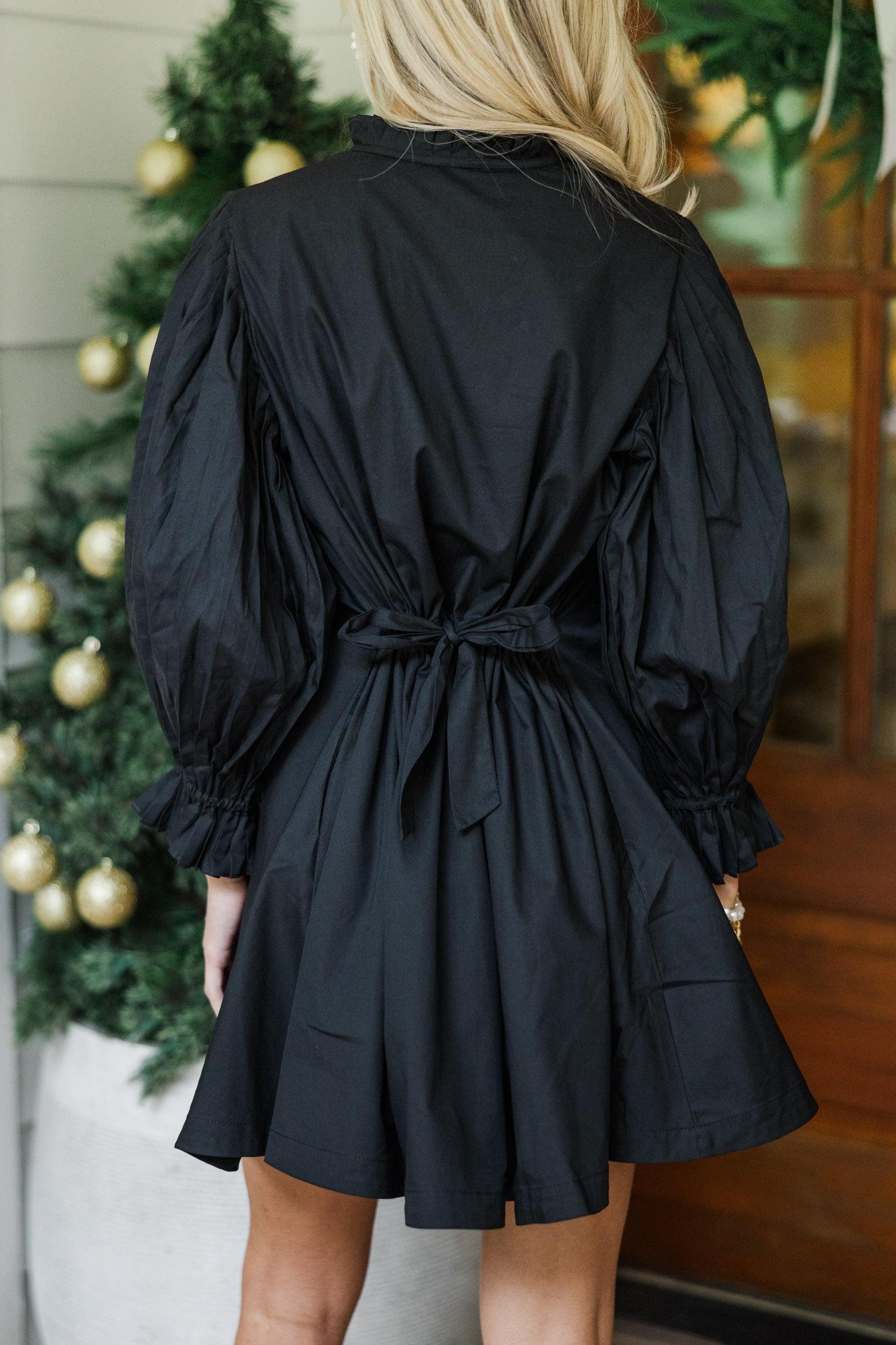 Under The Stars Black Tie Back Dress Female Product Image