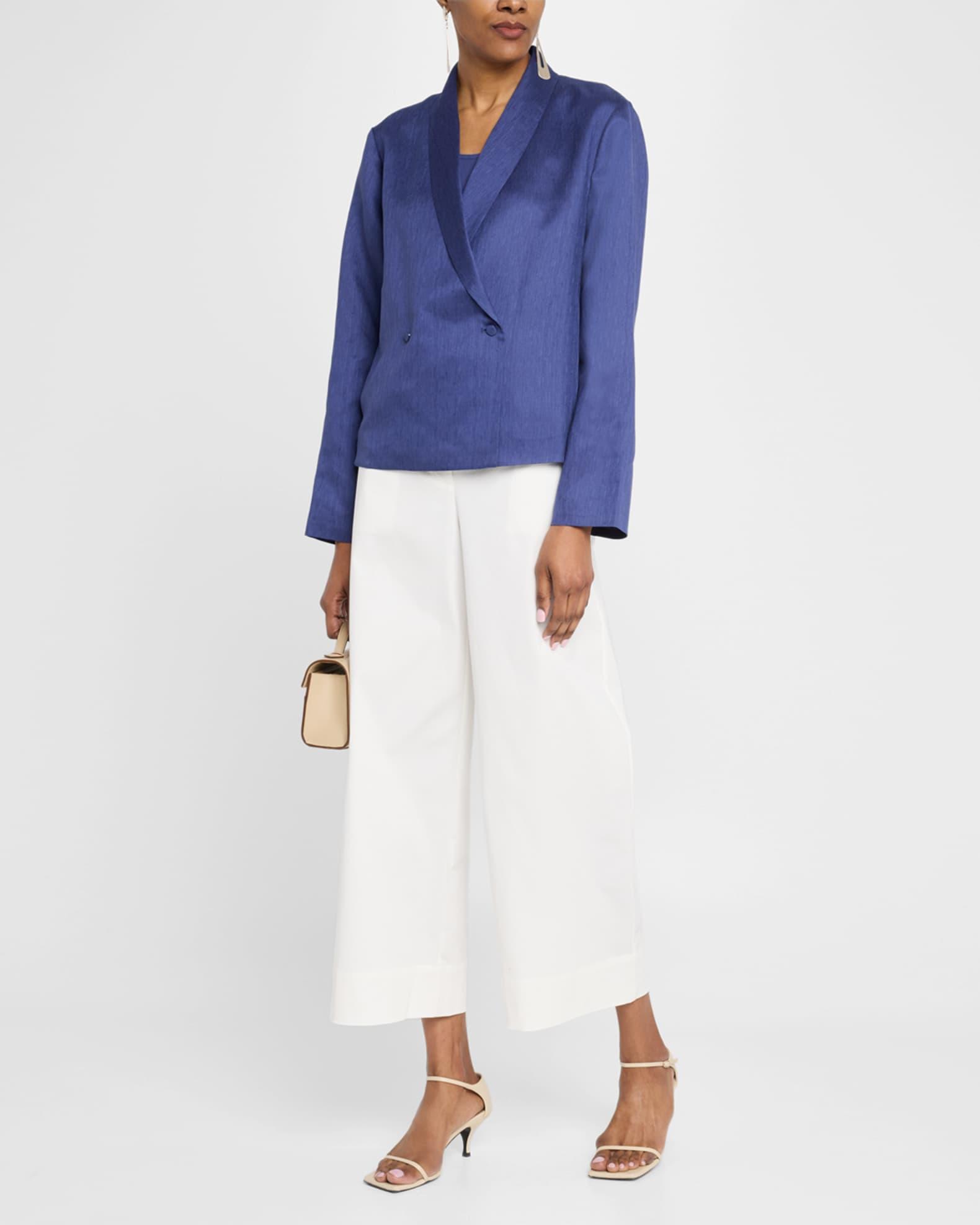 Double-Breasted Textured Silk Jacket Product Image