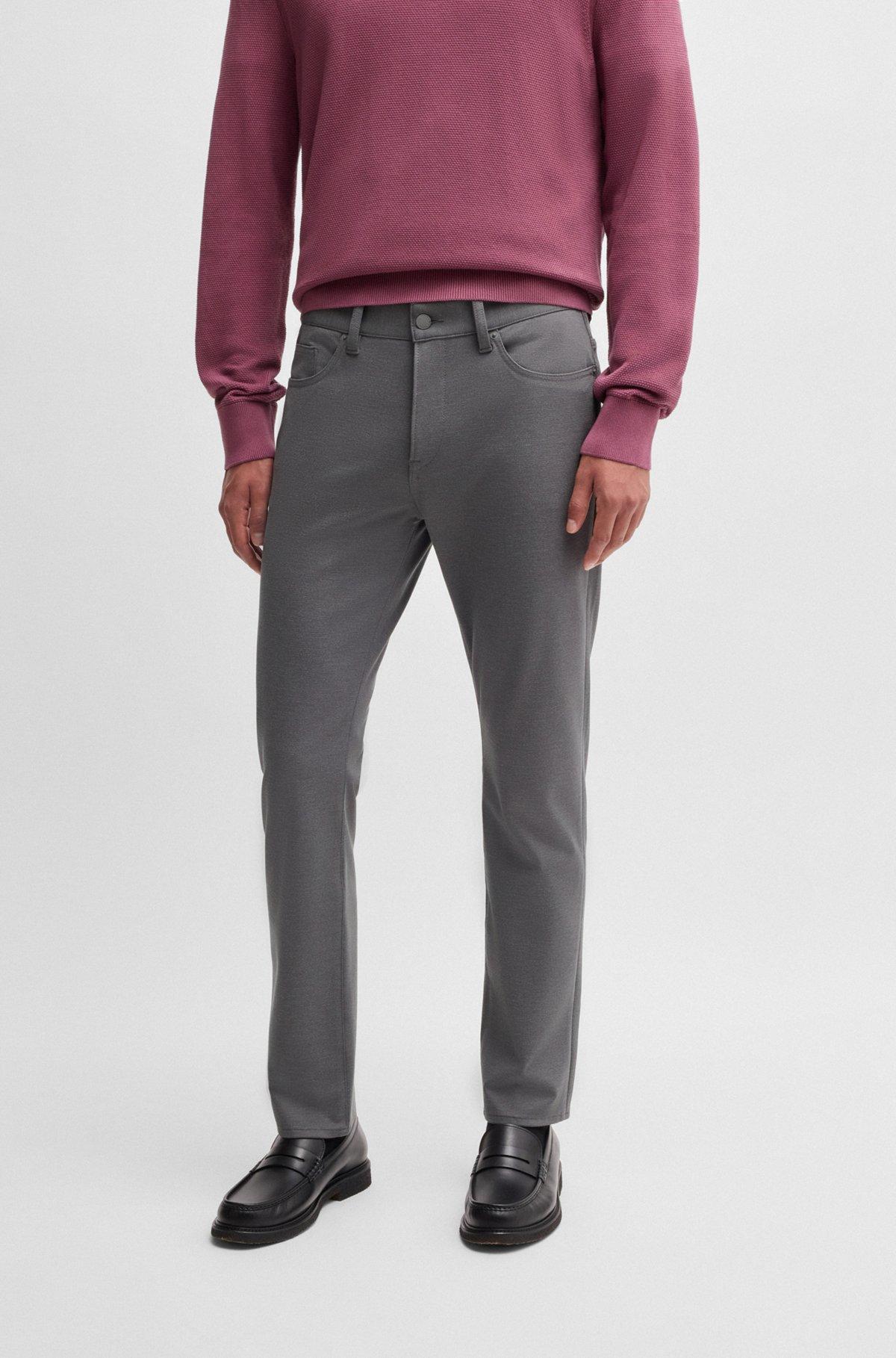 Delaware slim-fit trousers in two-tone stretch jersey Product Image